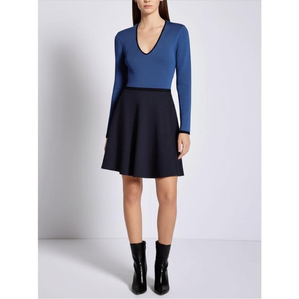 Club Monaco Blue and Black Knit Dress size S